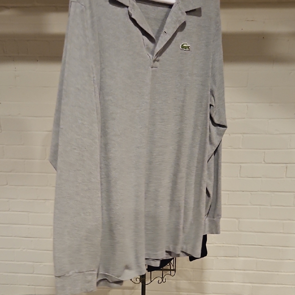 Lacoste Light Gray Polo with Crocodile Logo